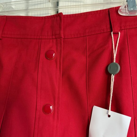 Pleated cotton twill skirt - Picture 3 of 8